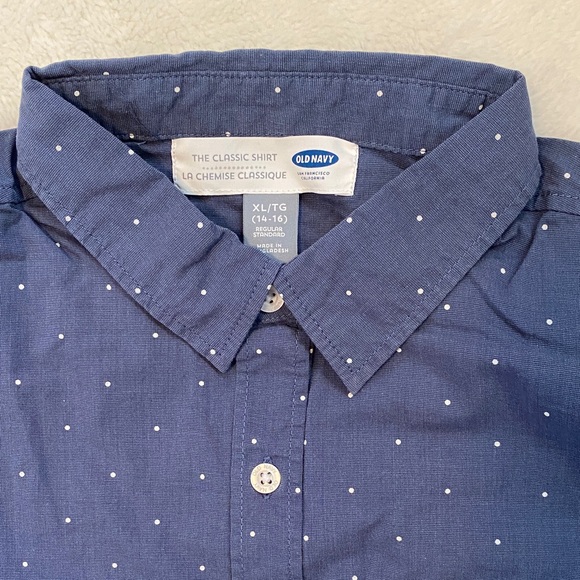 Old Navy Kids Blue Button Down Shirt - Size XL - Picture 2 of 3